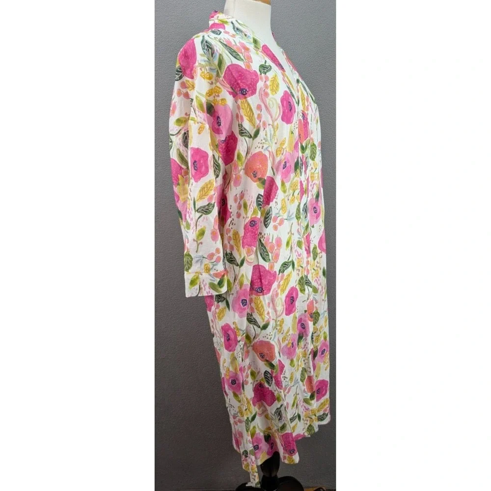 Charlie Paige x Suzanne Allard Cover Up Linen Blend Pink Floral Boho One Size‎